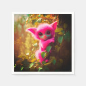 Künstlerische rosa Kreatur Serviette (Vorderseite)