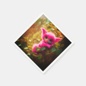 Künstlerische rosa Kreatur Serviette (Ecke)