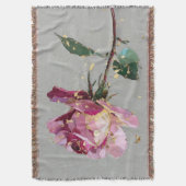Künstlerische rosa Rose & Goldblatt Decke (Vorderseite Vertikal)