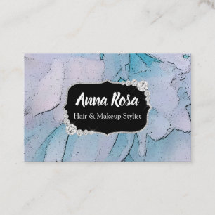 *~* künstlerische rosa u. blaue Bling Visitenkarte