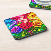 Künstlerische Rose Getränkeuntersetzer (Linke Seite)