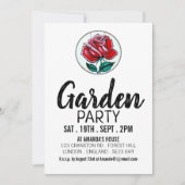 Künstlerische Rose, Party Garten Einladung (Vorderseite)