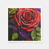 Künstlerische Rose Serviette (Vorderseite)