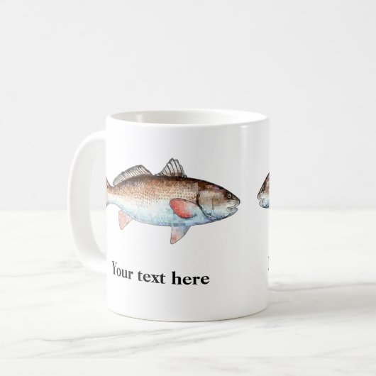 Künstlerische Rotbarsch-personalisierte Tasse (Vorderseite Links)