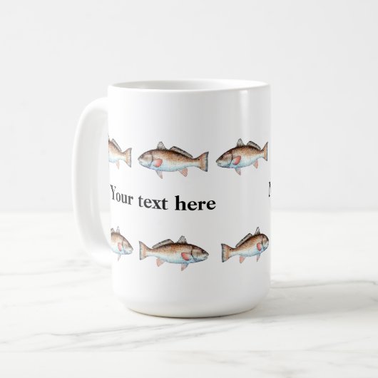 Künstlerische Rotbarsche in einer Linie Kaffeetasse (Vorderseite Links)