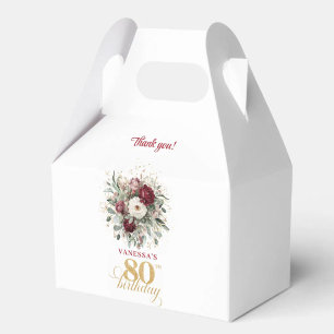 Künstlerische Röte Burgunder 80. Geburtstag Gefall Geschenkschachtel