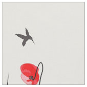 Künstlerische rote Mohnblumen und Kolibris Stoff (Nahaufnahme)