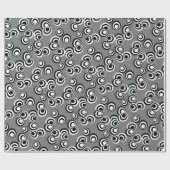 Künstlerische runde, schwarz-weiße Kreisläufe Geschenkpapier (Flach)