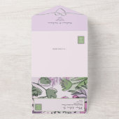 Künstlerische Sage Green Lila Wedding All In One Einladung (Außenbereich)