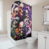 Künstlerische Schädelkunst Duschvorhang (Beispiel)