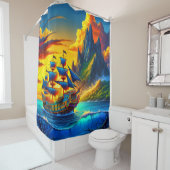 Künstlerische Schiffszene Duschvorhang (Beispiel)