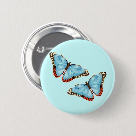 Künstlerische Schmetterlinge Button (Vorne & Hinten)