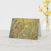 Künstlerische Schmetterlingsgedanken oder Beileid- Karte (Gelbe Blume)