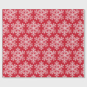 Künstlerische Schneeflocke Farbe editierbar Rot We Geschenkpapier (Flach)