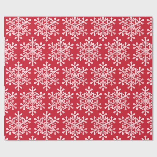 Künstlerische Schneeflocke Farbe editierbar Rot We Geschenkpapier (Flach)