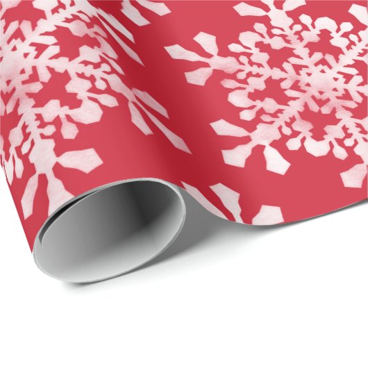 Künstlerische Schneeflocke Farbe editierbar Rot We Geschenkpapier (Rolleneckpunkt)