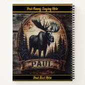 Künstlerische Schnitzerei eines majestätischen Elc Notizblock (Rückseite)