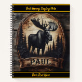 Künstlerische Schnitzerei eines majestätischen Elc Notizblock (Vorderseite)