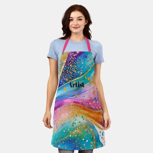 Künstlerische Schürze in Abstrakten, fett gemischt (Getragen)