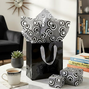 Künstlerische Schwarz-Weiß-Rundkreise Punkte Seidenpapier