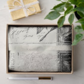 Künstlerische Schwarz-weiße große Vintage Peelingd Seidenpapier (Geschenk)