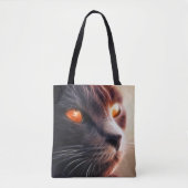 Künstlerische Schwarze Katze Tasche (Vorderseite)