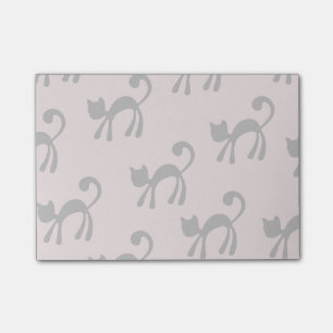 Künstlerische schwarze Katzen auf Rosa Post-it Klebezettel