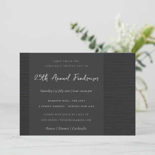 KÜNSTLERISCHE SCHWARZE SKETCH STRIPED LINE CORPORA EINLADUNG (Stehend Vorderseite)