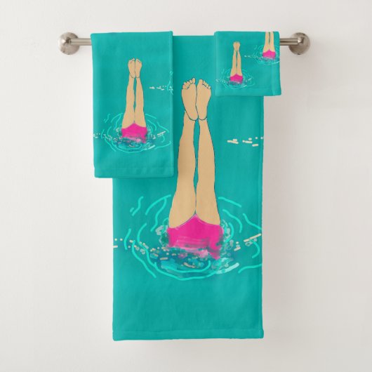 Künstlerische Schwimmer - Schwimmen unter Wasser Badhandtuch Set (Insitu)