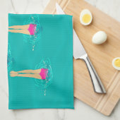 Künstlerische Schwimmer - Schwimmen unter Wasser Geschirrtuch (Viertel Falte)