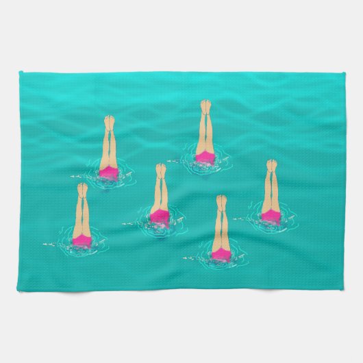 Künstlerische Schwimmer - Schwimmen unter Wasser Geschirrtuch (Horizontal)