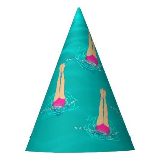 Künstlerische Schwimmer - Schwimmen unter Wasser Partyhütchen (Vorderseite)