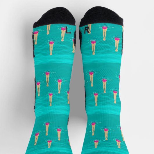 Künstlerische Schwimmer - Schwimmen unter Wasser Socken (Oben)
