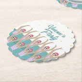 Künstlerische Schwimmer Synchro Baden Geburtstagsp Untersetzer (angewinkelt)