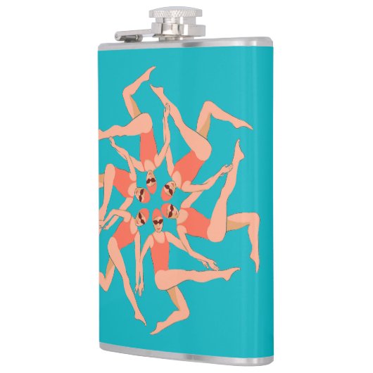 Künstlerische Schwimmer - Synchronschwimmen Flachmann (Links)