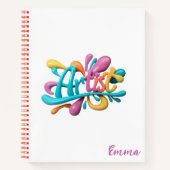 Künstlerische Script Typografie, farbenfroh, moder Notizblock (Vorderseite)