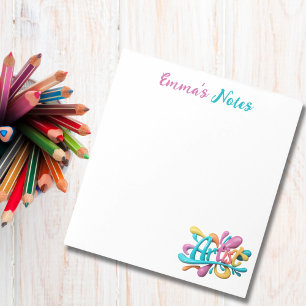 Künstlerische Script Typografie, farbenfroh, moder Notizblock