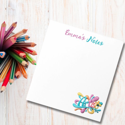 Künstlerische Script Typografie, farbenfroh, moder Notizblock