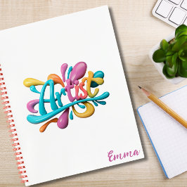 Künstlerische Script Typografie, farbenfroh, moder Notizblock