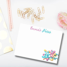 Künstlerische Script Typografie, farbenfroh, moder Post-it Klebezettel