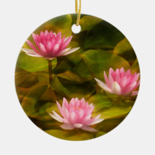 Künstlerische Seerosen, Kalifornien Keramik Ornament
