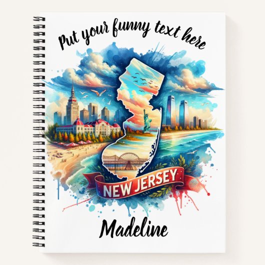"Künstlerische Sicht auf die Küste New Jerseys" Notizblock (Vorderseite)