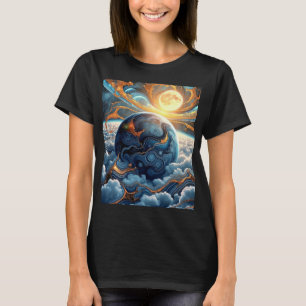 Künstlerische Sicht der Erde von oben T-Shirt