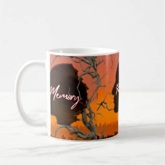 Künstlerische Silhouette "Erinnerung" Vintage-Ästh Kaffeetasse