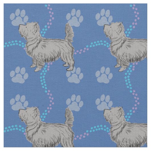 Künstlerische Sketch - Cairn Terrier Stoff (Nahaufnahme)