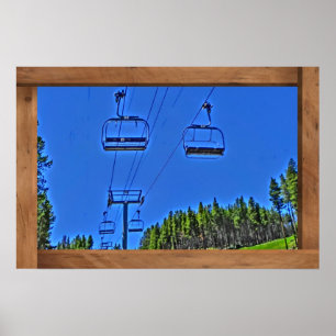 Künstlerische Skilifte Sommersaison Poster drucken