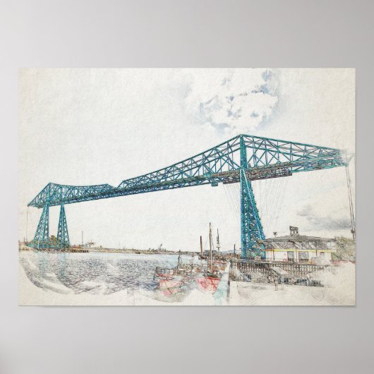 Künstlerische Skizze der Middlesbrough Transporter Poster (Vorne)
