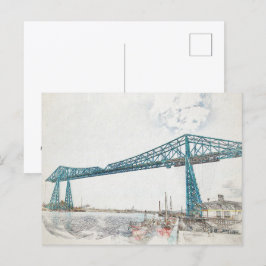 Künstlerische Skizze der Middlesbrough Transporter Postkarte