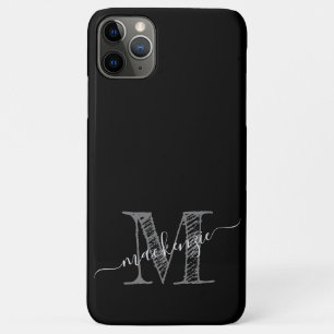 Künstlerische Skizze Initialen Schwarz Weiß Grau Case-Mate iPhone Hülle