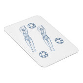 Künstlerische Snychro Schwimmer Blaue Illustration Magnet (Rechte Seite)